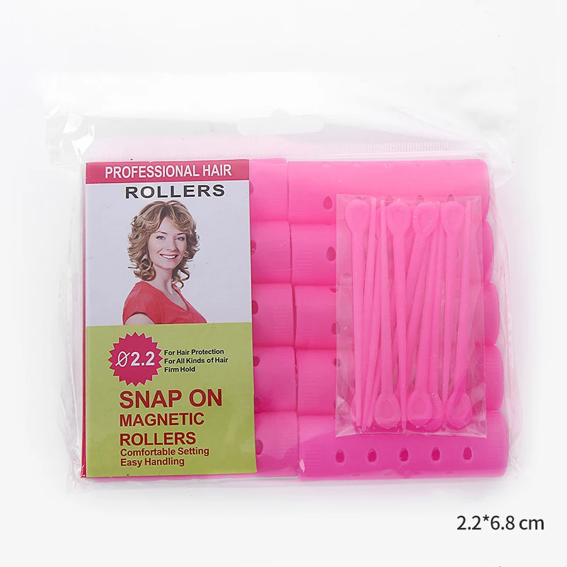 3 Packs/set 22mm Plastic Hair Rollers with Hair Pins Kit Cold Perm Rods Curler Bars Air Bang Clip Curling Fluffy Wavy Maker 1511