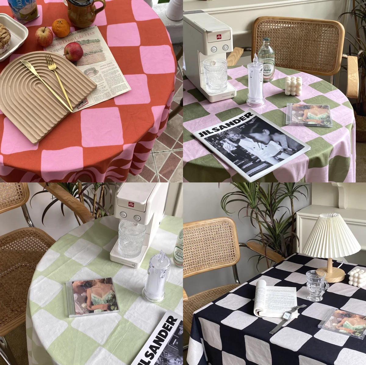 Korean Checkerboard Simple Soft Decoration Cafe Tablecloth Decorative Cloth Coffee Table for Living Room Table Cloth Rectangular