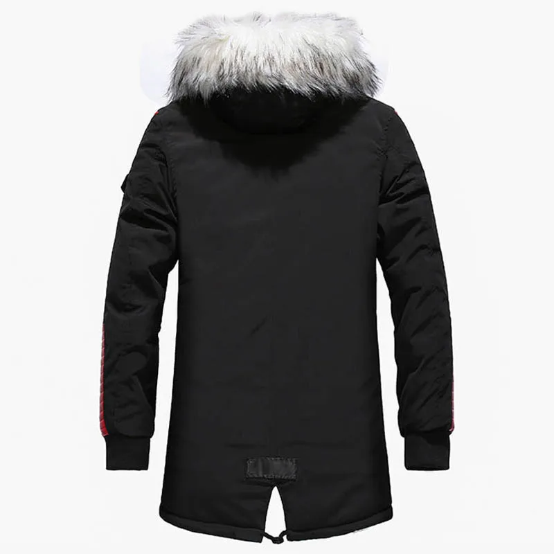 Hot Jacke Männer Dicke Warme Baumwolle-Gepolsterte Outwear Winter Mantel Männer Jacken Mit Kapuze Kragen Dicken Parka Kleidung veste homme großhandel