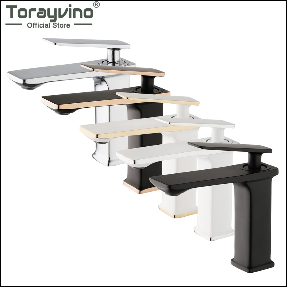 

Torayvino Variety Of Choices Bathroom Faucet Basin Single Handle Single Hole Deck Mounted Faucet Hot And Cold Mixer Water Tap