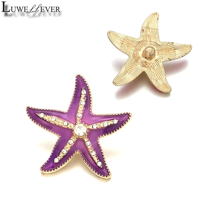 Bouton pression en métal pour Bracelet et collier, Starfish w464, bijoux interchangeables, accessoires pour femmes, 18mm, 40mm