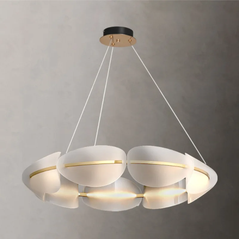 Modern Acrylic LED Chandeliers Living Room Creative Nordic Atmospheric Restaurant Contracted Luxury Iron Art Lighting Fixtures