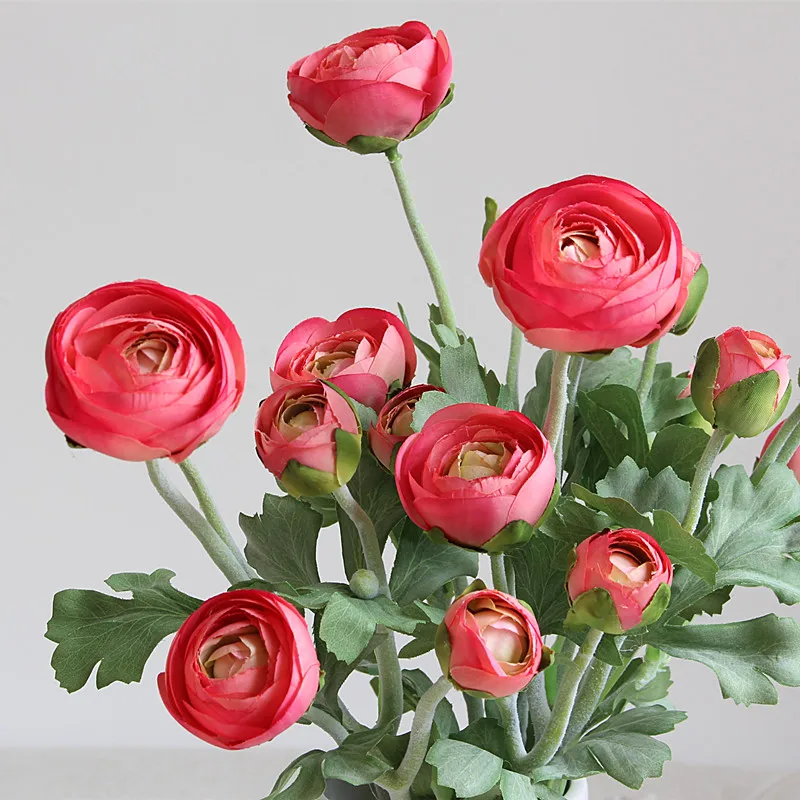 Artificial Ranunculus Flowers with Real Touch Stem Faux Peony Wedding Decoration Household Simulation Artificial Flowers