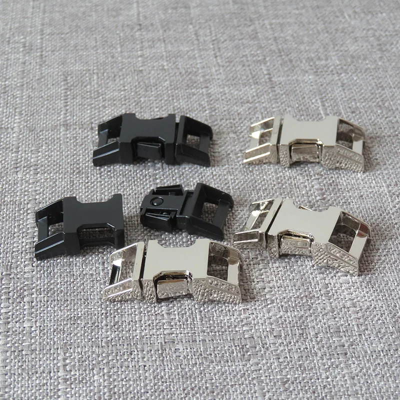 50Pcs 10mm Webbing Metal Buckle Straps Belt Clasp For Pet Cat Dog Collar Necklace Bracelet Paracord Outdoor Sewing Accessory