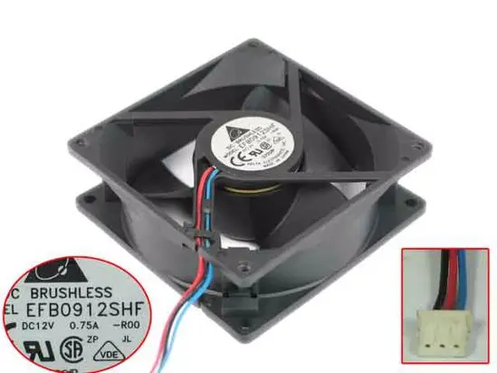 

Delta Electronics EFB0912SHF R00 DC 12V 0.75A 92x92x32mm Server Cooling Fan