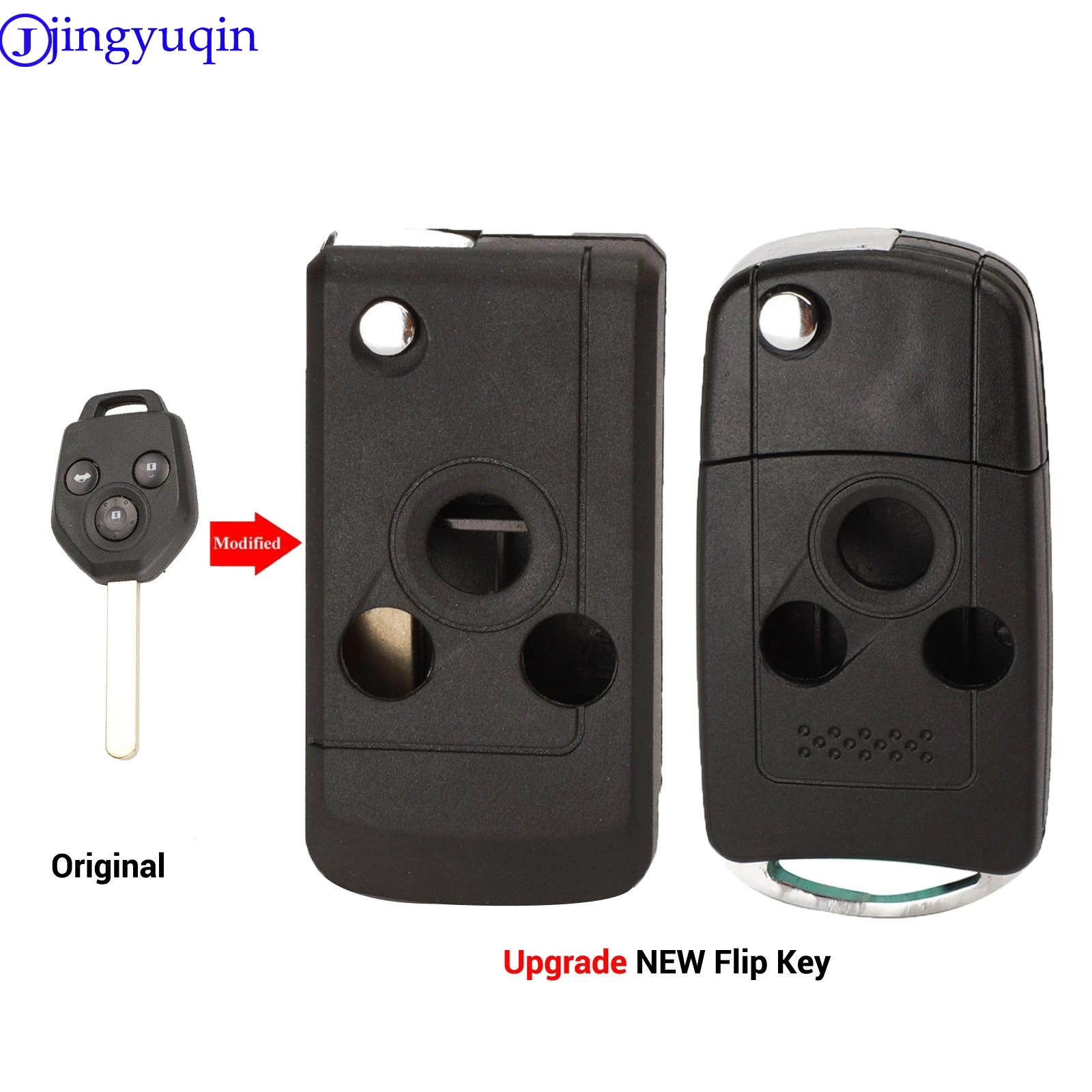 jingyuqin Modified 3 Button Flip Car Key Case Shell for Subaru Forester Outback XV Legacy Folding Remote Key Cover