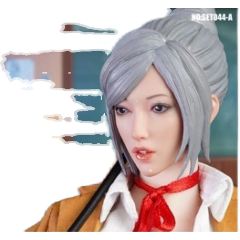 Big Sales 1/6th Super Duck SET044 Large Breast Female Prison School Cosplay Head Sculpture For 12inch Body Accessories