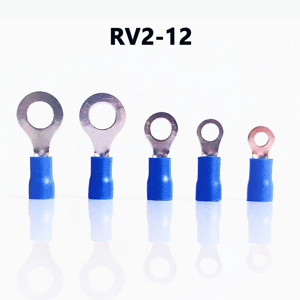 

RV2-12 BLUE color Ring insulated terminal suit 1.5-2.5mm2 Cable Wire Connector cable Crimp Terminal 100PCS/Pack Free shipping