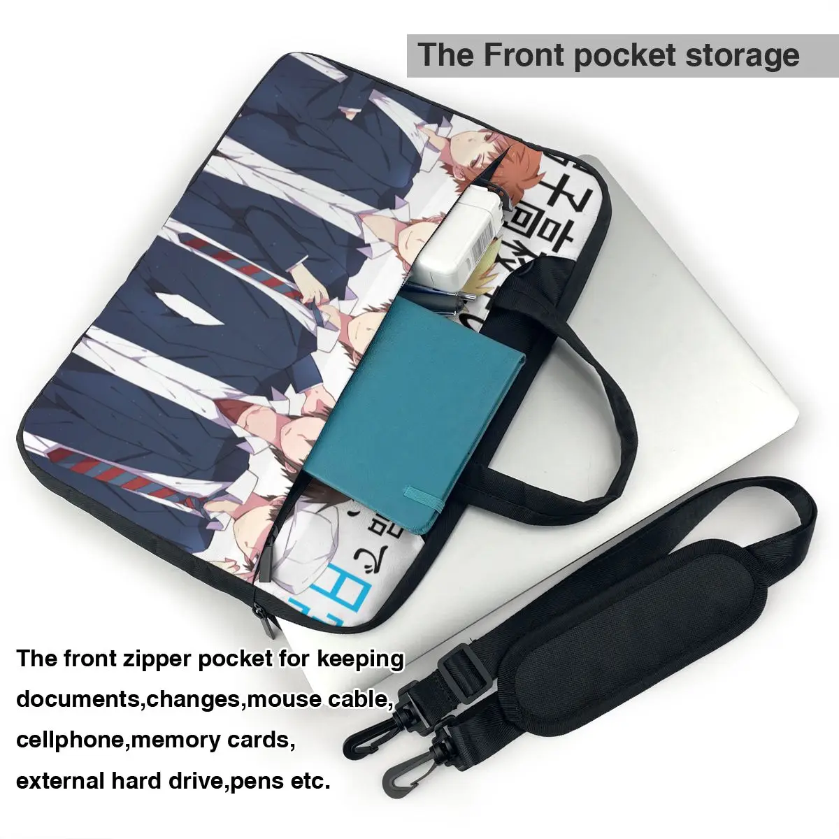 Daily Lives Of High School Boys Laptop Bag Case Protective Vintage Computer Bag Bicycle Crossbody Laptop Pouch