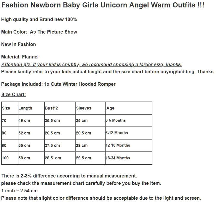 Autumn Winter Toddler Newborn Baby Girl Clothes 3D Unicorn Printed Flannel Long Sleeve Warm Rompers Jumpsuit Outfits