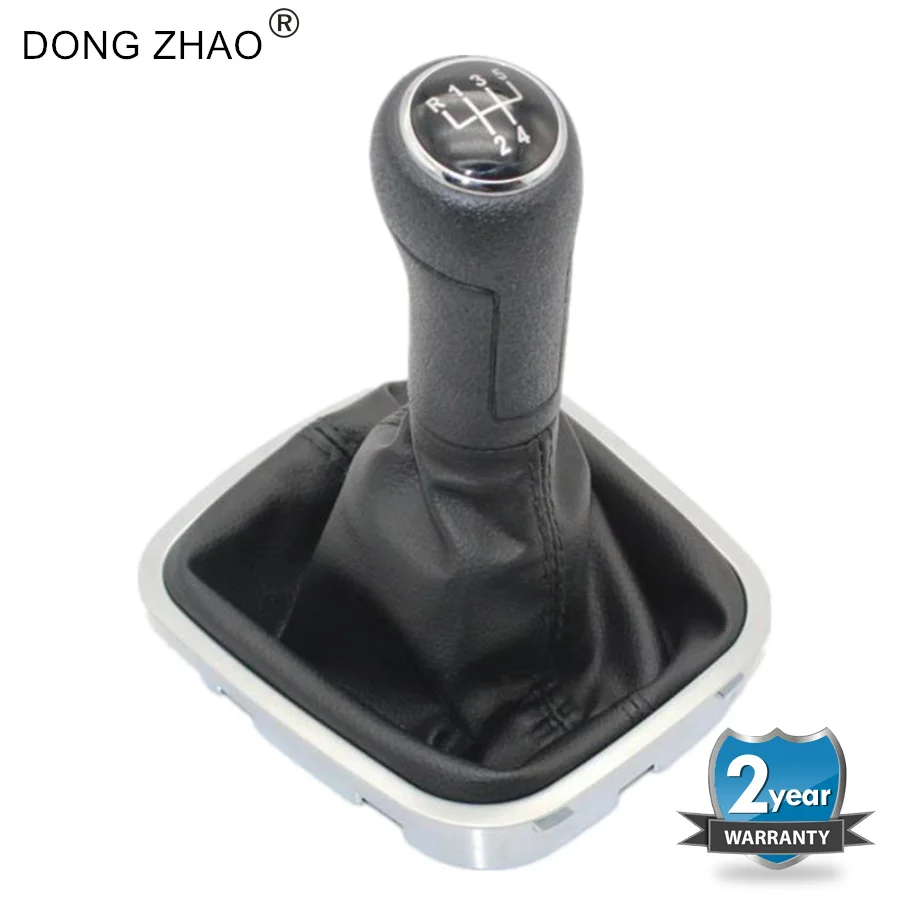 5 Speed Car Shift Gear Knob With Chrome PU Leather Boot For VW Polo 6R Polo Sedan 2010 2011 2012 2013 2014 2015 2016 2017