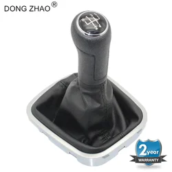 5 Speed Car Shift Gear Knob With Chrome PU Leather Boot For VW Polo 6R Polo Sedan 2010 2011 2012 2013 2014 2015 2016 2017