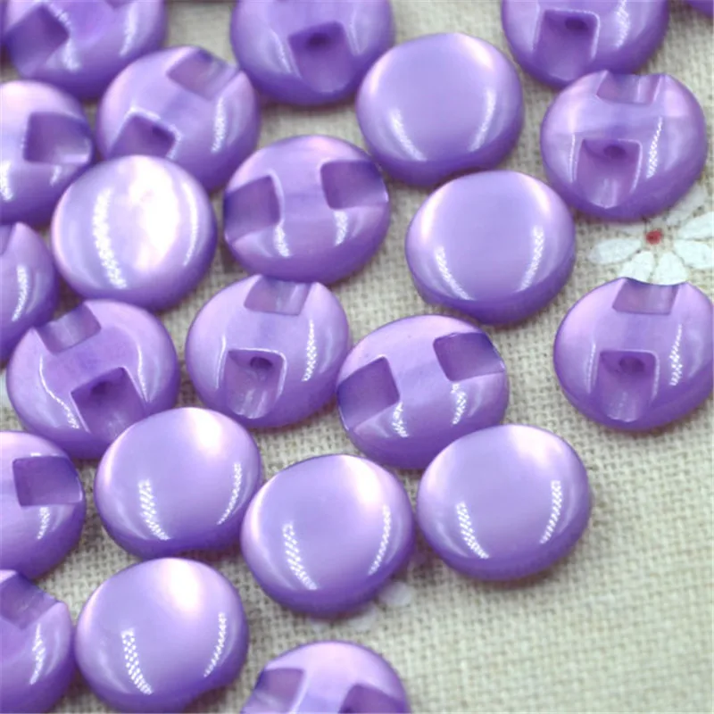 50 pcs 12 mm Purple Cat\'s Eye button craft/sewing/baby lot mix PT82