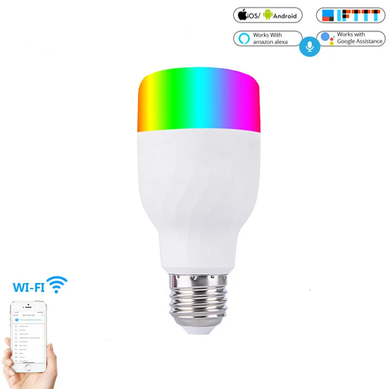 

WiFi Smart Light Bulb Intelligent Colorful LED Lamp 7W RGBW APP Remote Control Works with Alexa Google for Smart Home E27