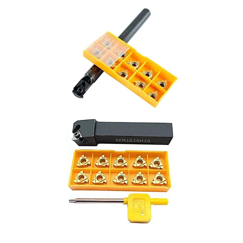 الداخلية خيوط عمود تخريم SNR0013M16 مع 5/8 "خيوط تحول حامل SER1616H16 مع 10 قطعة 16ER 16IR AG60 تحول إدراج