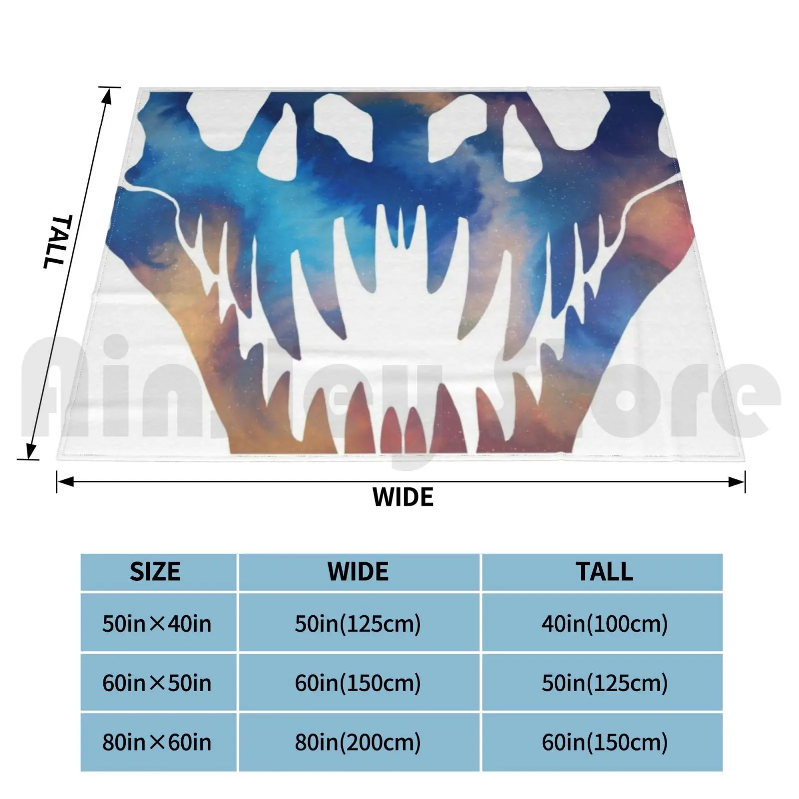 Nebula Skull Blanket Fashion Custom 469 Dinosaur T Rex Trex Tyrannosaurus Rex Skull Bones Galaxy Stars