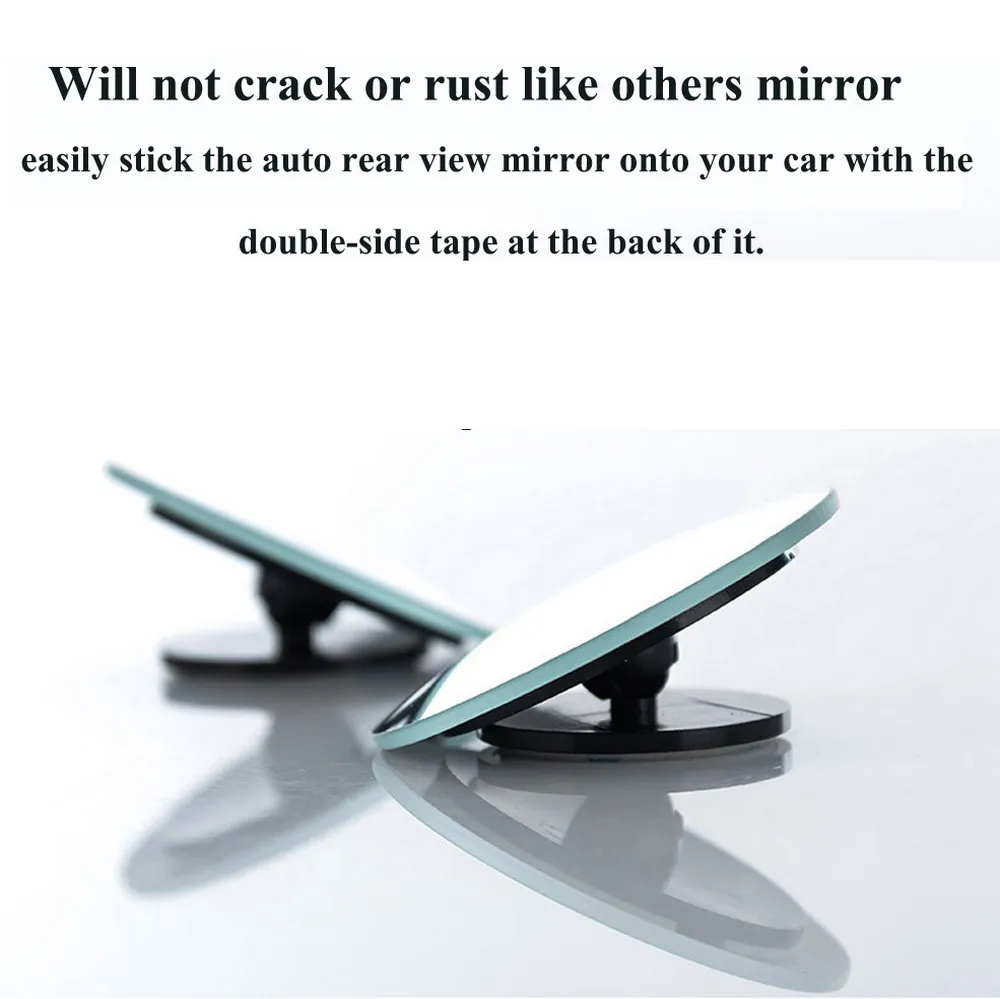 Adjustable Car Mirror 360 Wide Angle Dead Zone Round Convex Mirror Car Vehicle Side Blind Spot Mirror Rimless Rearview Mirror