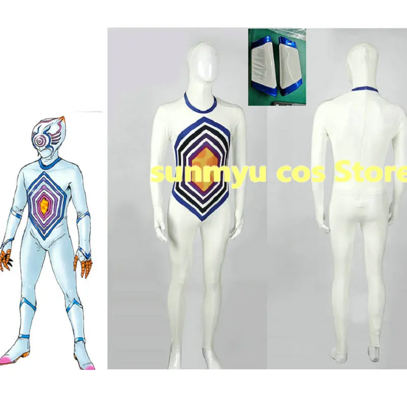 Bakuryuu Sentai Abaranger The Barmia Soldiers Baamia-hei Bad Soliders  White Bodysuits Cosplay Costume,Custom Size Halloween