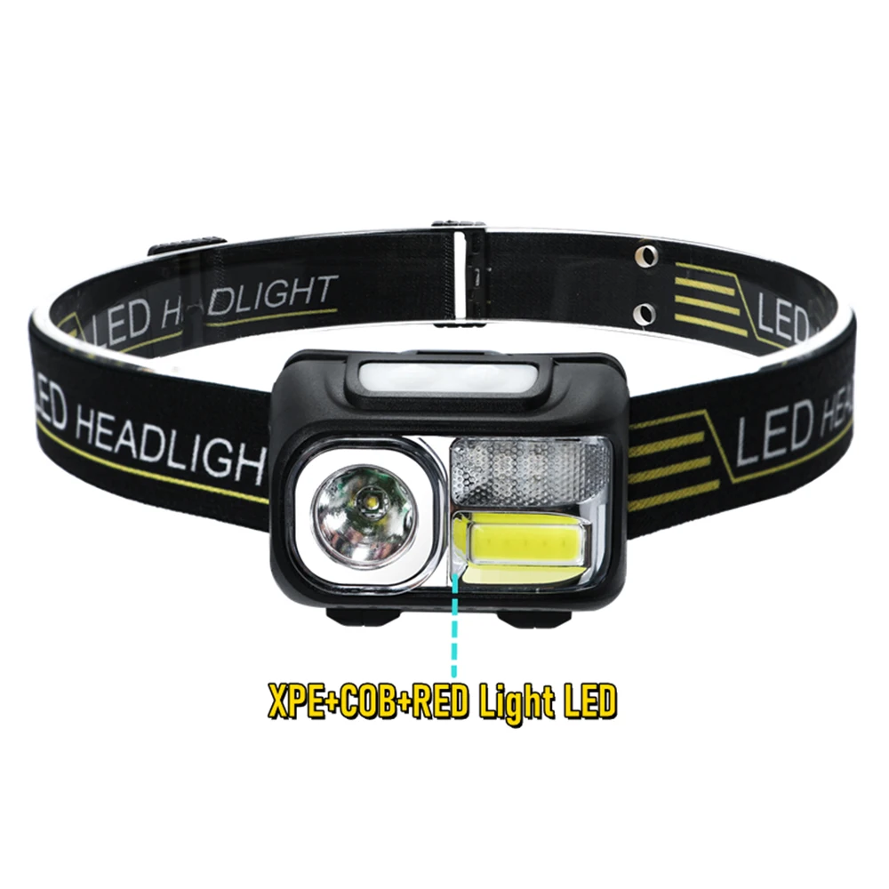 XPE COB LED Sensor Headlight Rechargeable Induction Headlight Night Running Head Torch Outdoor Camping Flashlight Work Light