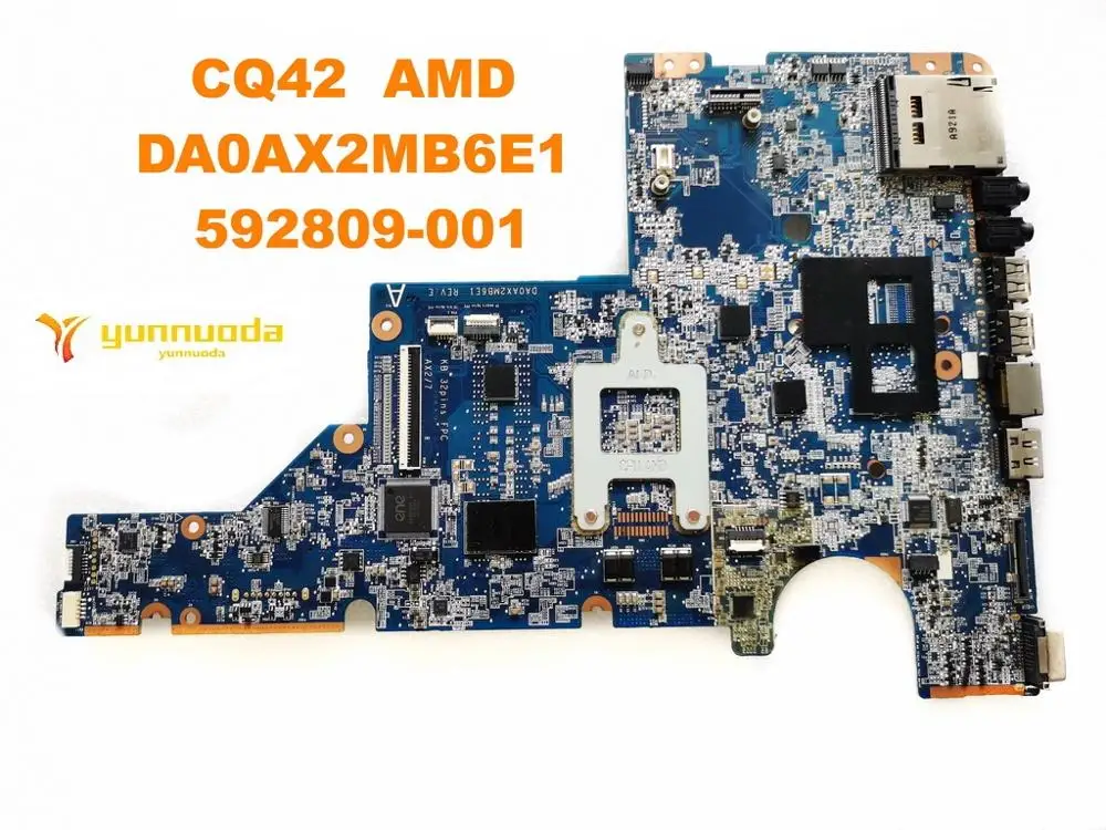 Original for HP CQ42 laptop motherboard CQ42  AMD  DA0AX2MB6E1  592809-001 tested good free shipping