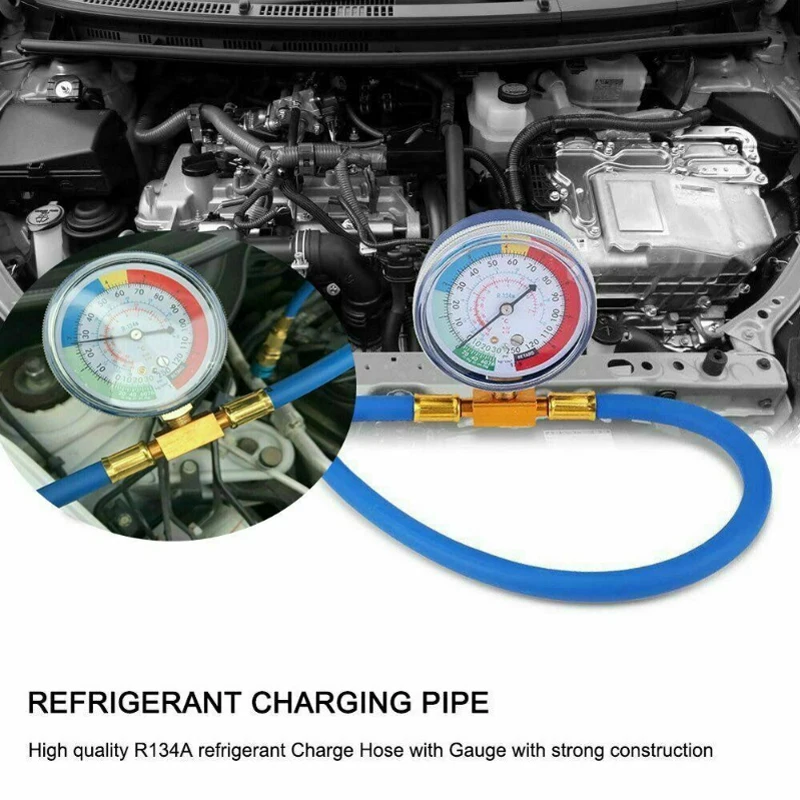 

Air Conditioning Filling Pipe Car AC Refrigerant Hose Kit Recharge Measuring With Pressure Gauge Refrigeration Tools CN Discount