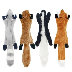 2022 New Fun Stuffed Animal-Shaped Dog Toys Squeak Pet Wolf Rabbit  Plush Small And Medium Dog Chew Squeaky Toy Pet Accessories