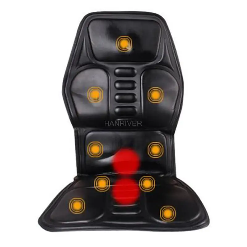 Electric neck Massager Back massage Chair Cushion Seat machine 9 motor Vibrator Home Car Office Lumbar Waist Pain Relief Pad Mat