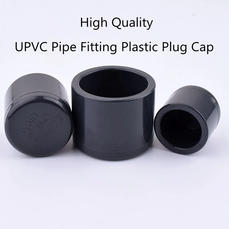 1-5Pcs 20/25/32/40/50/63/75/90/110mm Dark Gray UPVC End Cap Farm Hydroponic Aquarium Tank Water Tube Cap PVC Pipe Joint fittings