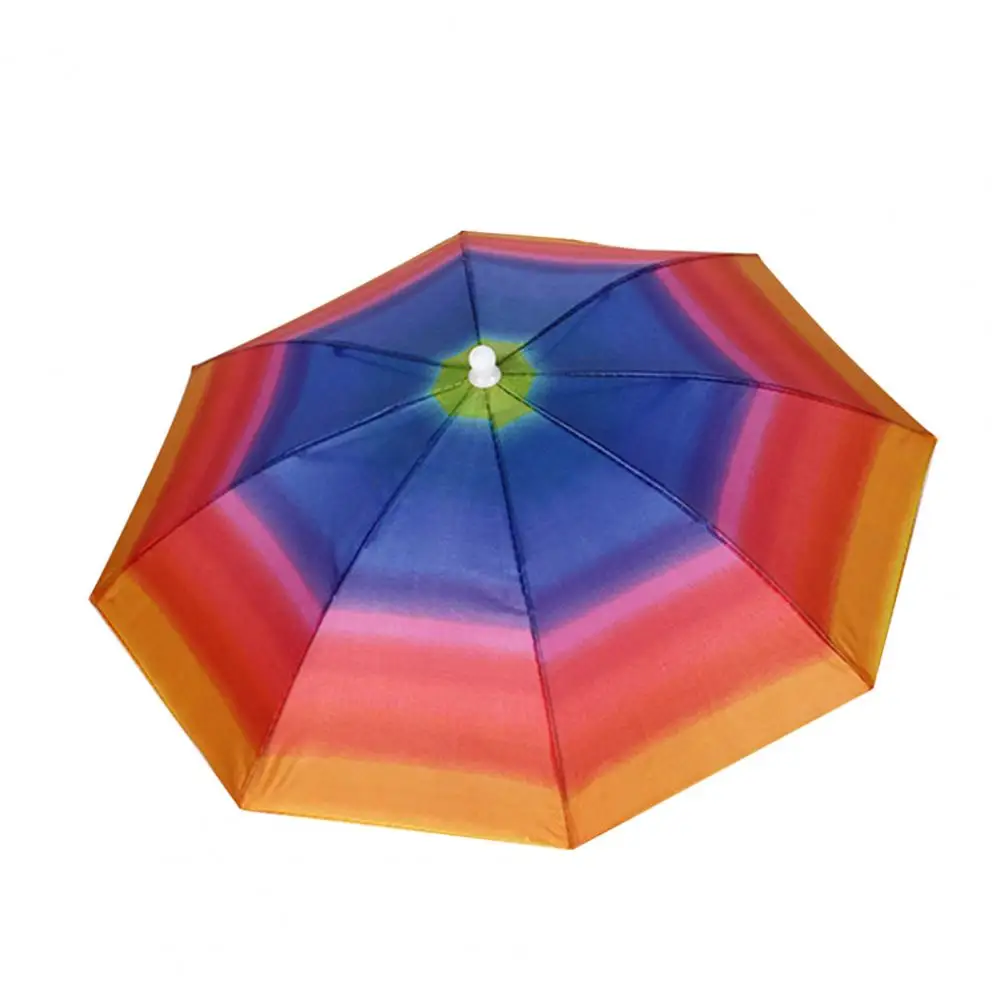 Durable Portable Wide Application Umbrella Hat Bright-colored Nylon Waterproof Fishing Umbrella Hat for Travel Fishing Supplies