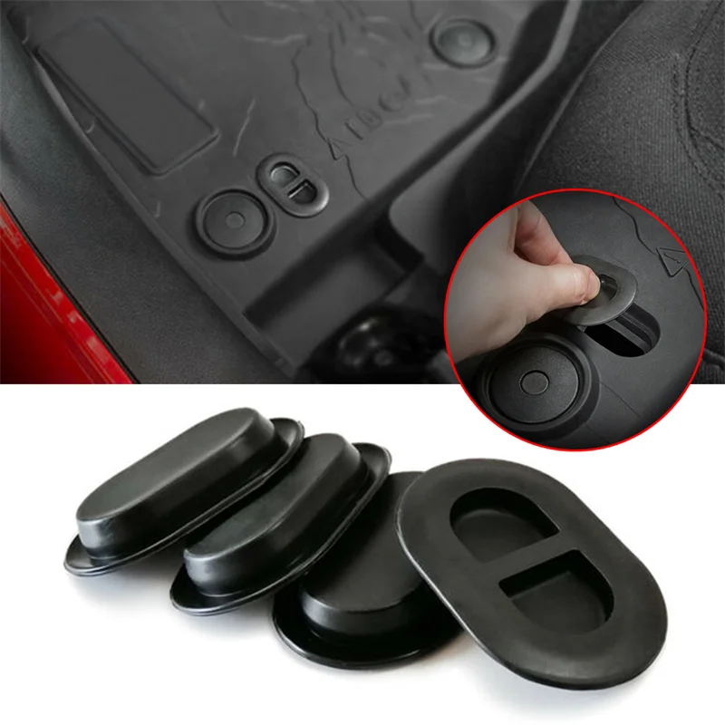 For Jeep Wrangler JK JKU JL JLU 2007-2024 Floor Pan Drain Plug Rear Front Floor Rubber Plug 4pcs/set