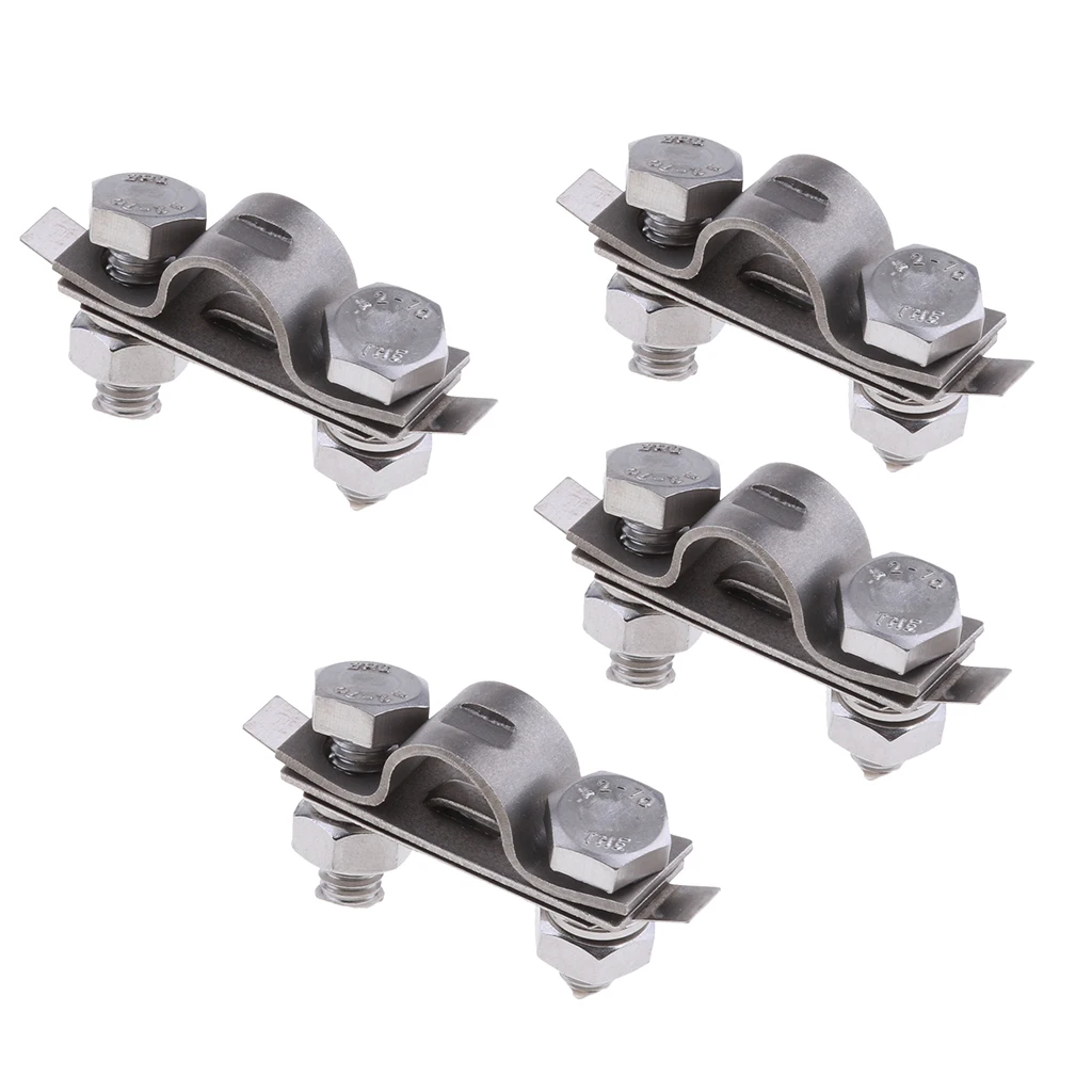 4 Pieces 304 Stainless Steel Control Throttle Cable Clamp Replacement Boat Marine Hardware