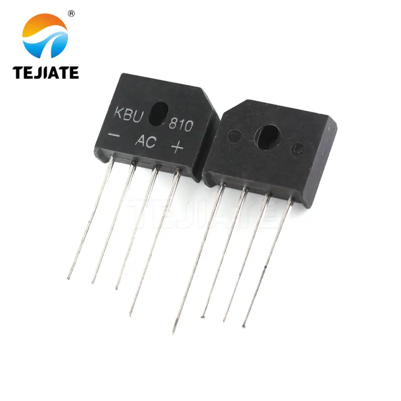 10PCS KBU810 bridge single-phase rectifier bridge straight plug flat bridge 8A / 1000V rectifier