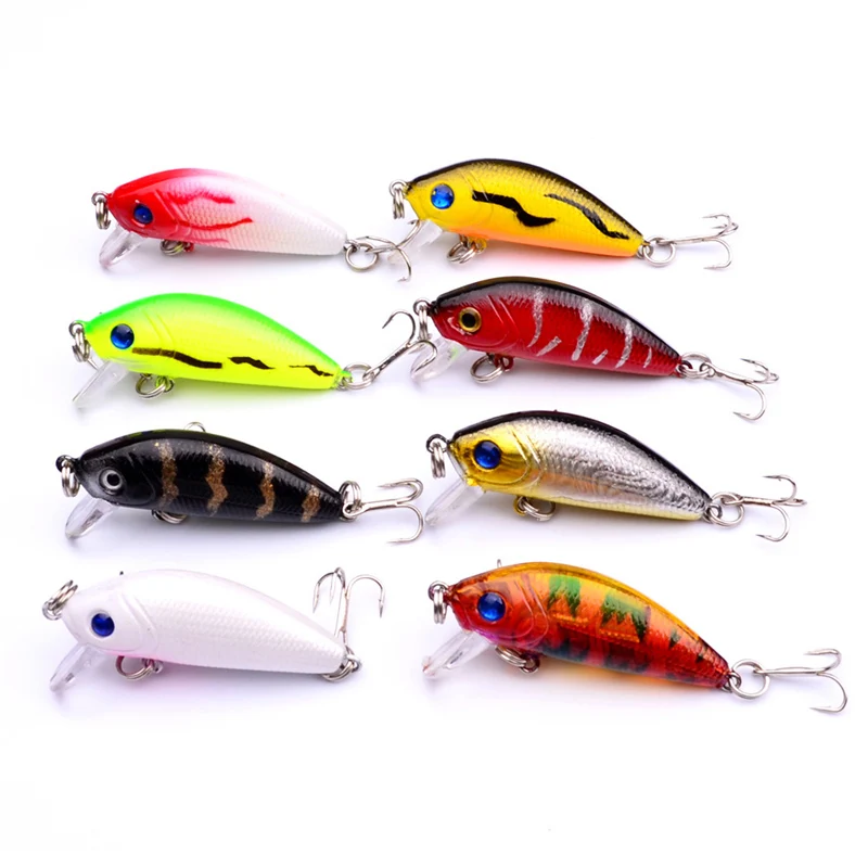 Pesca Spinning Lure Set, Artificial Wobbler Lures, Isca de plástico rígido, Equipamento de pesca, 3D Eyes, 50mm, 3,6g