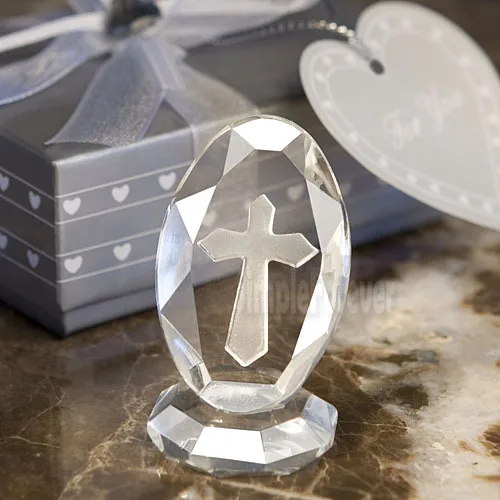 

Wholesale 50pcs/lot Choice Crystal Cross with Box Crosses Standing Wedding Birthday Party Favors Gift for Guest