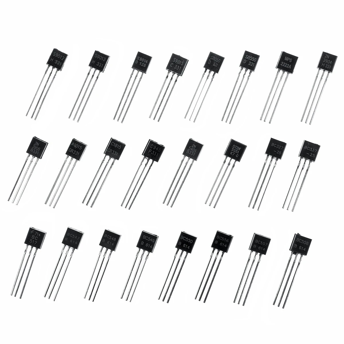 480 шт./корт. 24 типа Silicon NPN/PNP транзисторный набор Pack 2N2222 bc327 bc337 bc557 bc558