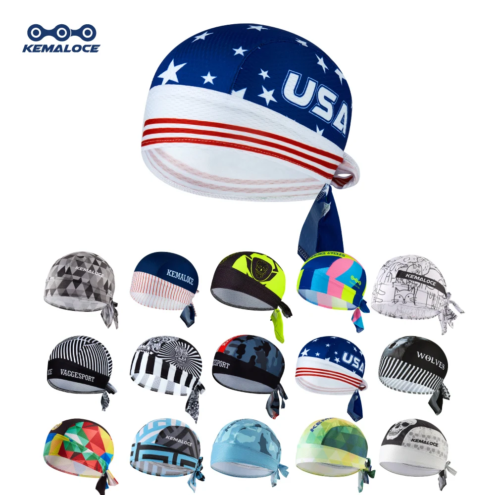 KEMALOCE USA Team Blue Cycling Bandana Cap Quick Dry 100% Polyester Head Scarf