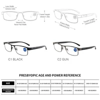Lunettes de lecture en acier inoxydable de haute qualité pour hommes et femmes, lunettes de presbytie tendance, lunettes d'affaires pour l'hypermétropie, anti-lumière bleue 4