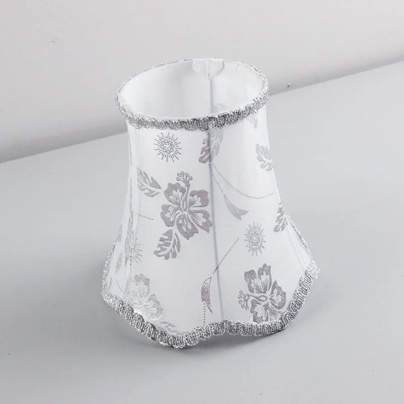Chrome or Gold color small table lampshade, Fabric lamp shades covers for wall lamp, E27 hole 4.2cm