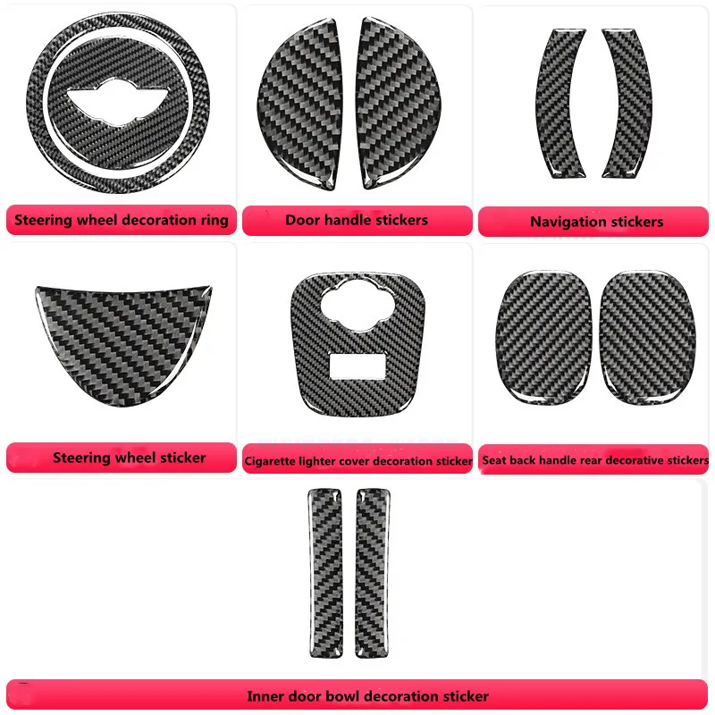 Suitable for BMW Mini Cooper F56 carbon fiber window lift panel decorative stickers full set of interior modification