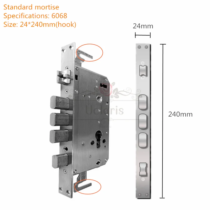 Smart Fingerprint Password Doorlock Special Mortise Stainless Steel 6068 Lock Body Hardware Home Improvement Mechanical Locks