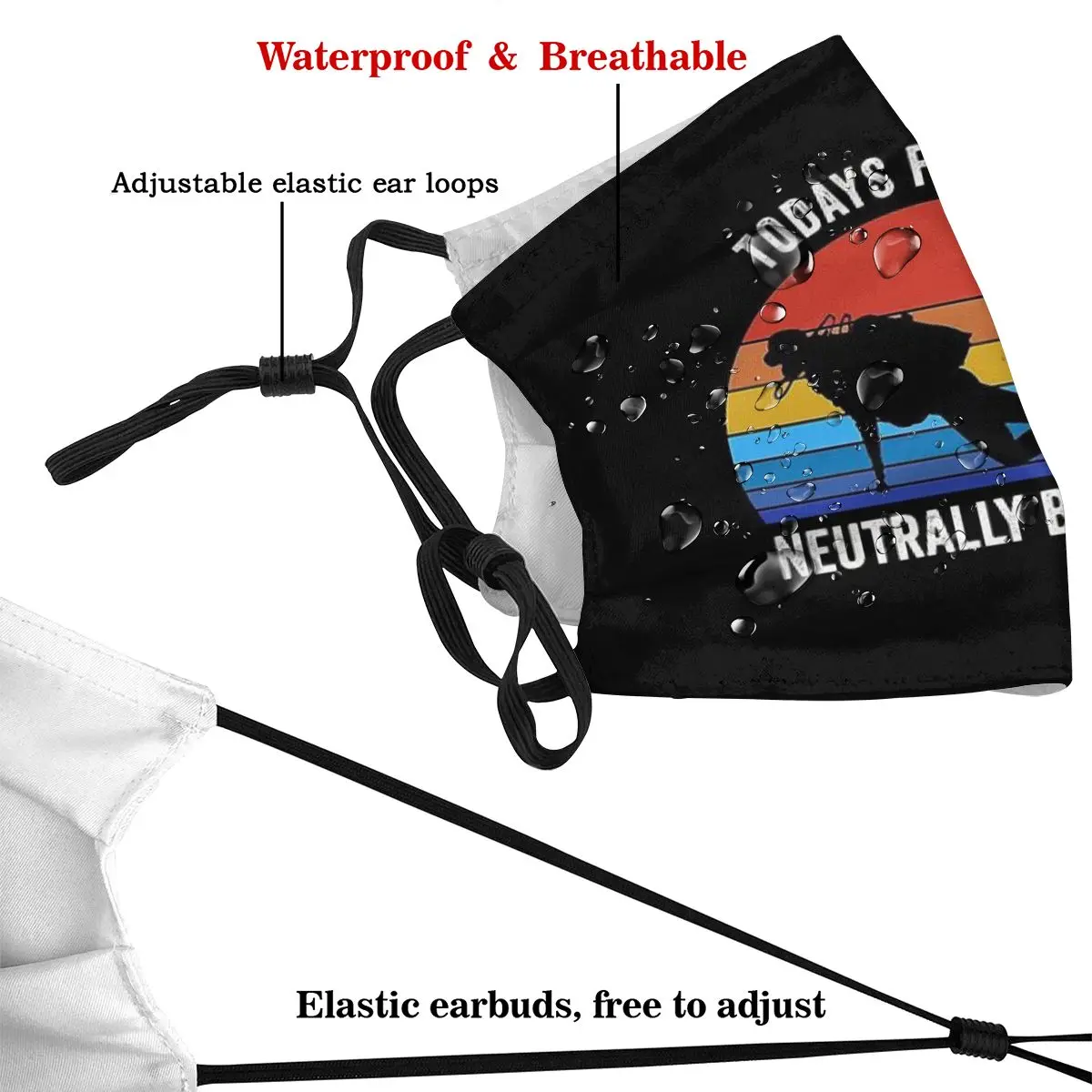 Scuba Diving And Snorkelling Sports Protection's Mask Funny Todays Forecast Neutrally Buoyant Washable Fabric Mask With Filters