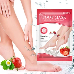 30pairs Exfoliating Foot Masks Pedicure Socks Strawberry Milk Exfoliation for Feet Mask Remove Dead Skin Heels Foot Peeling Mask