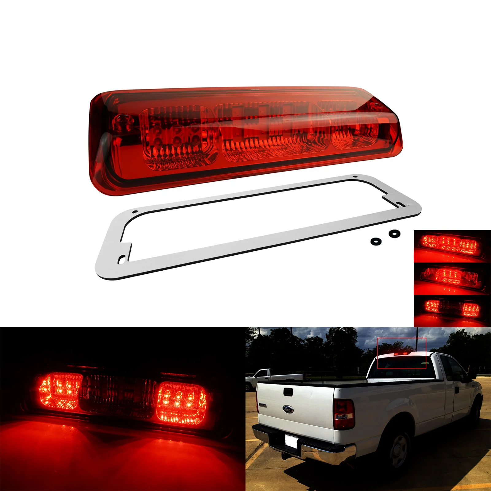 ANGRONG 1X LED High Mount Third Brake Stop Cargo Light For Ford F-150 04-08 Explorer Sport 07-10