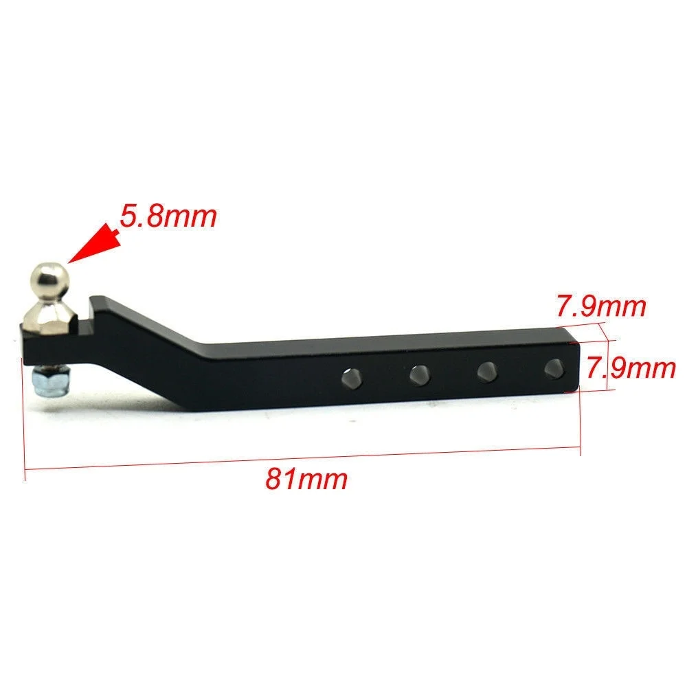 YEAHRUN Aluminum Alloy Adjustable Tow Trailer Hitch for Axial SCX10 II 90046 1/10 RC Crawler Car Model Upgrade Parts Accessories