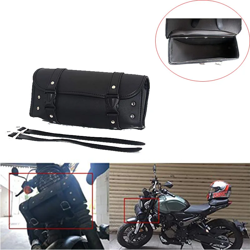 

Universal Motorcycle Front Rear Storage Tool Pouch Tool Tail Bag Black Fork Bag Waterproof Motorbike Handlebar Bag Saddlebag