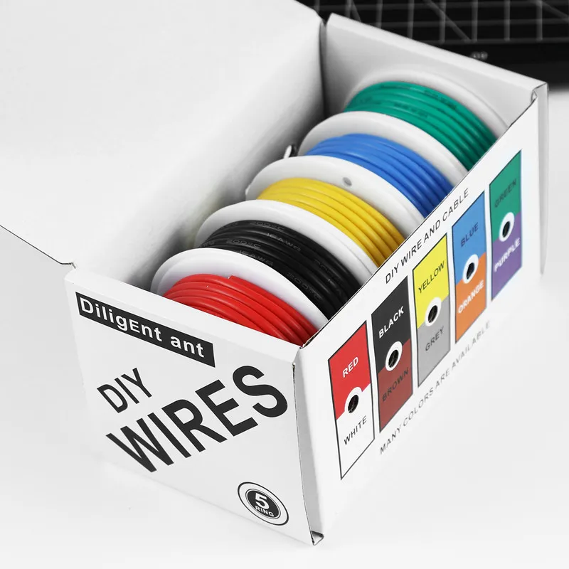 DIY 5 colors boxed combination 1007 electronic wire 24awg 26 28 30 22AWG 18AWG 16AWG