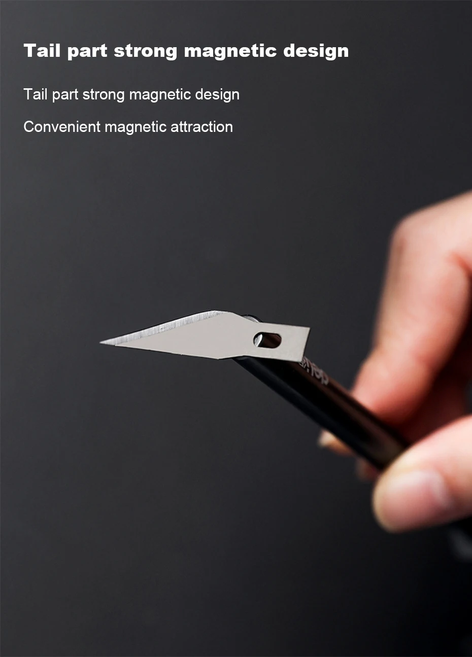 Deli Skalpellklingen Metall-Präzisionsmesser Gravurwerkzeug für Holz, Papier, Handy- und PCB-Reparatur – Detail 8