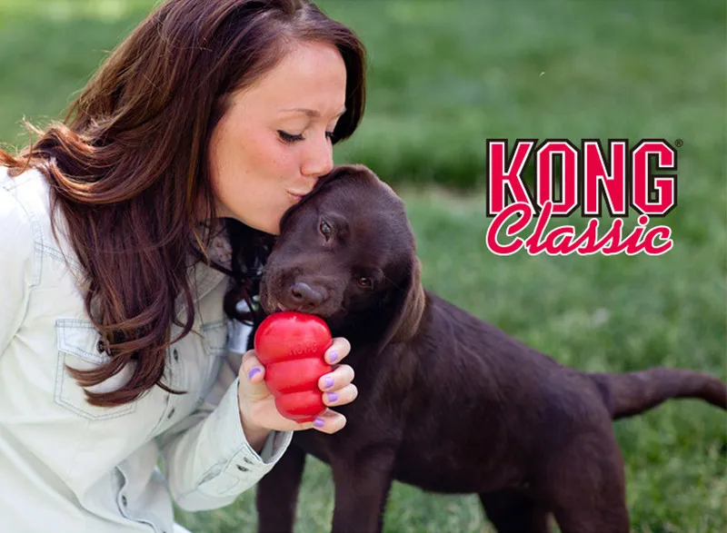 KONG Klassisches Kauspielzeug für Hunde aus natürlichem Zahngummi mit Ihrer Wahl des Leckerli-Spielzeugs XS-XXL – Detail 13
