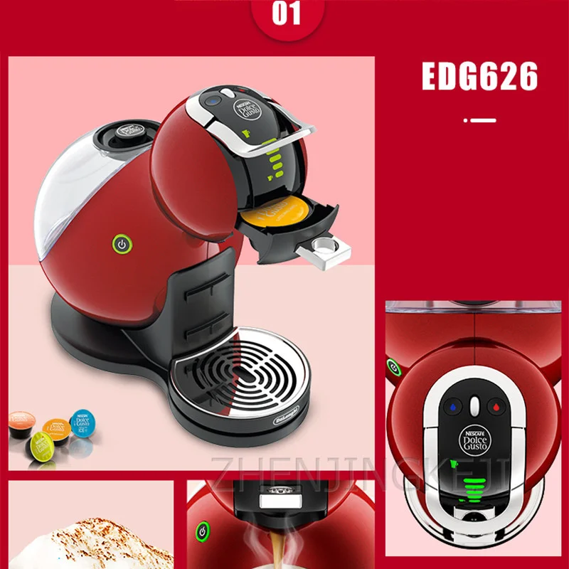 Red Capsule Coffee Machine 6-10 Cups 1500W Home Office Fully Automatic Electric Coffee Machine 220V Milk Tea Shop Dessert Shop