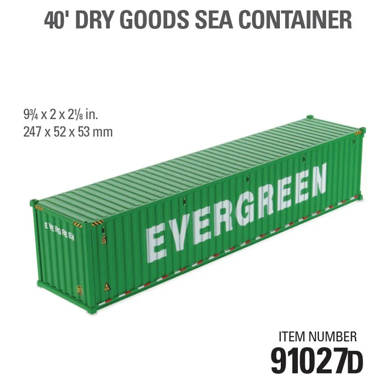 Collectible Diecast Toy Model Gift DM 1:50 Scale EVERGREEN 40-foot Truck Container Model For Business Gift,Display Decoration